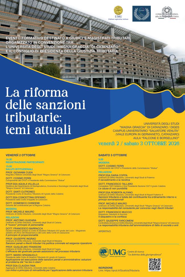 LOCANDINA CONVEGNO Magistrati Tributari 2-3 ottobre 2026