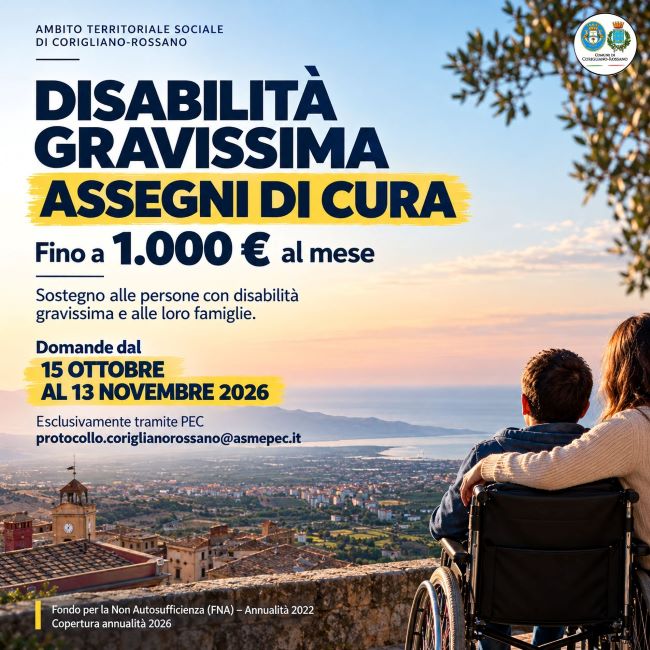 disabilita-gravissima-assegni-cura-corigliano-rossano-2026